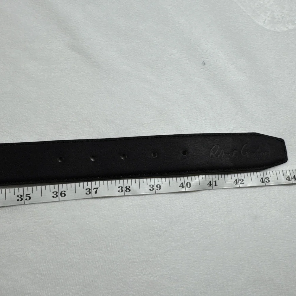 ROBERT GRAHAM Leather Belt Men's Size 38 Black Brown‎ Signature Ripaso RG304895